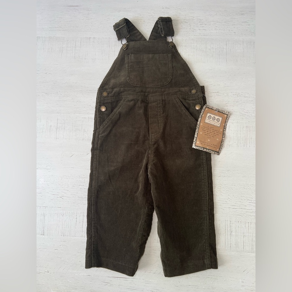 Vintage Tumbleweed Green Corduroy Kids Overalls - Picture 2 of 6